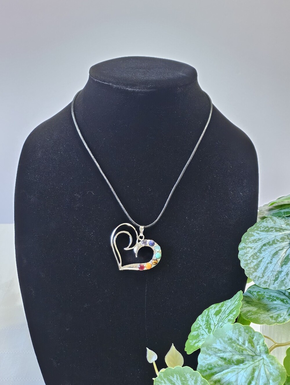 Silver Heart Chakra Pendant Necklace